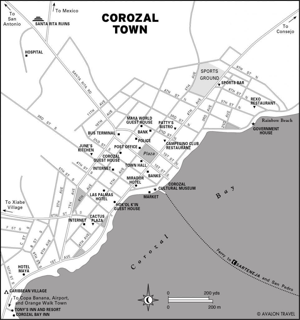 નકશો corozal નગર બેલીઝ