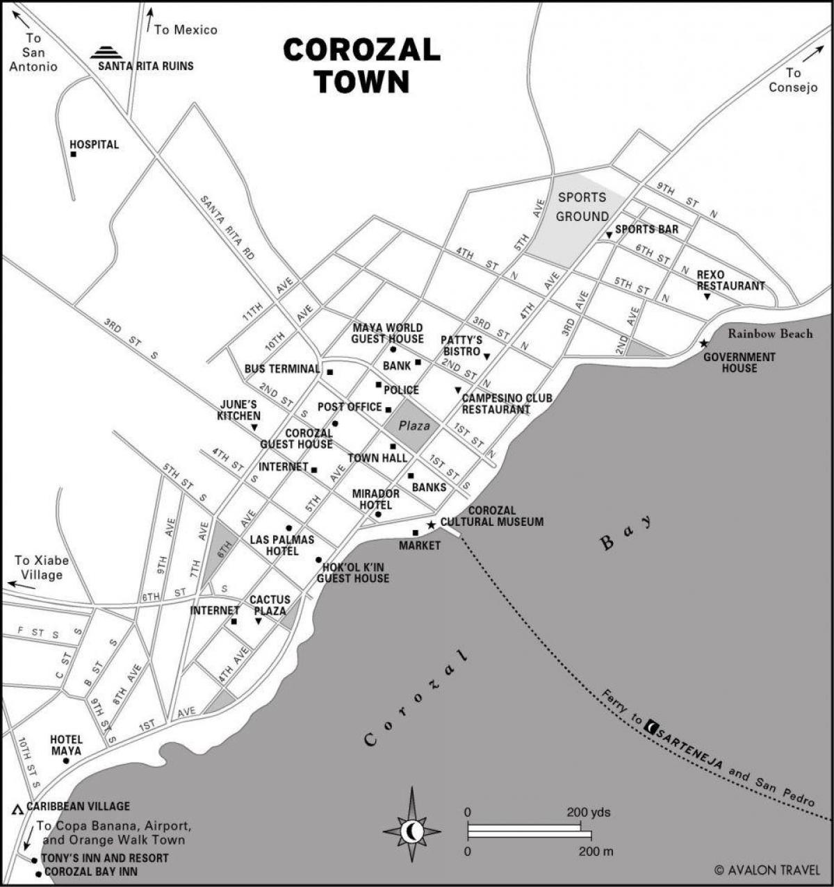 નકશો corozal નગર બેલીઝ